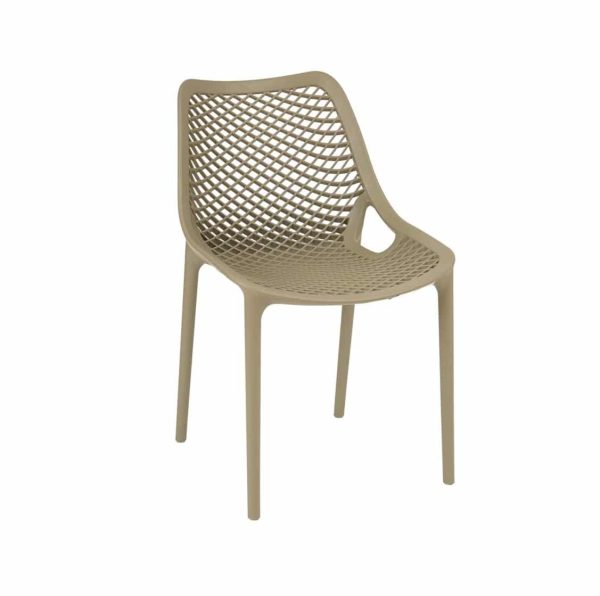 Bruce Stackable Outside Chair DeFrae Contract Furniture Taupe