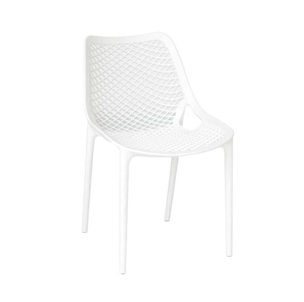 Bruce Stackable Outside Chair DeFrae Contract Furniture White