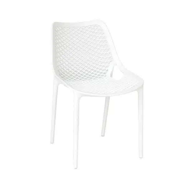 Bruce Stackable Outside Chair DeFrae Contract Furniture White