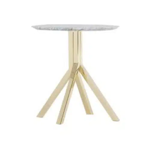 Buzz Table at DeFrae Contract Furniture Grapevine Brass Base Marble Top