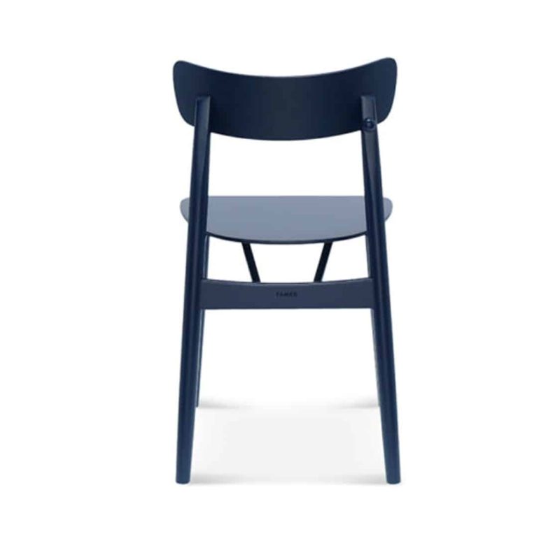 Chance curved back wood restaurant chair DeFrae contract furniture back view