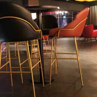 Cineworld VIP Experience at the 02 contract restaurant bar furniture by DeFrae Paris Bar Stools Gold Frame