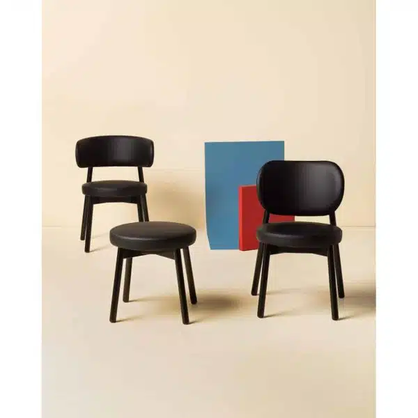 Coco Side Chair and Armchair With Curved Back DeFrae Contract Furniture Cantarutti