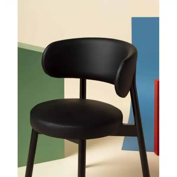 Coco armchair With Curved Back DeFrae Contract Furniture Cantarutti Black