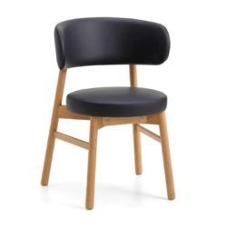 Coco armchair With Curved Back DeFrae Contract Furniture Cantarutti Black Natural Stain
