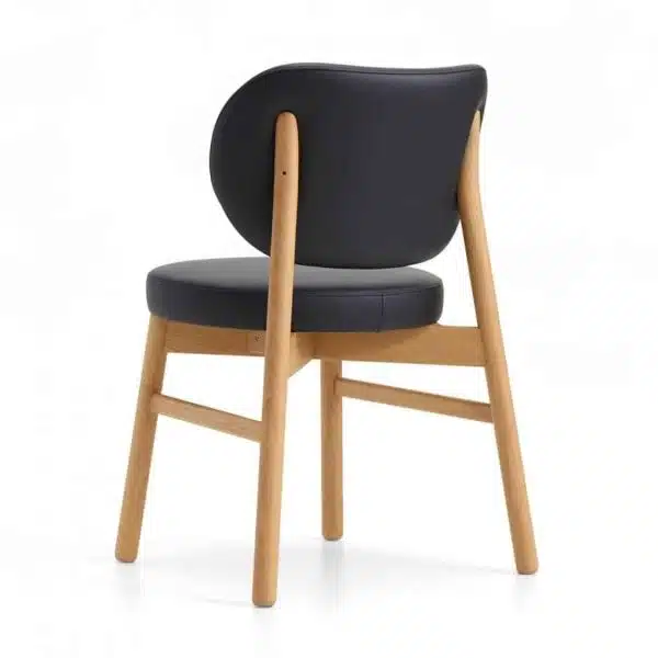 Coco armchair With Curved Back DeFrae Contract Furniture Cantarutti Black Natural Stain Back