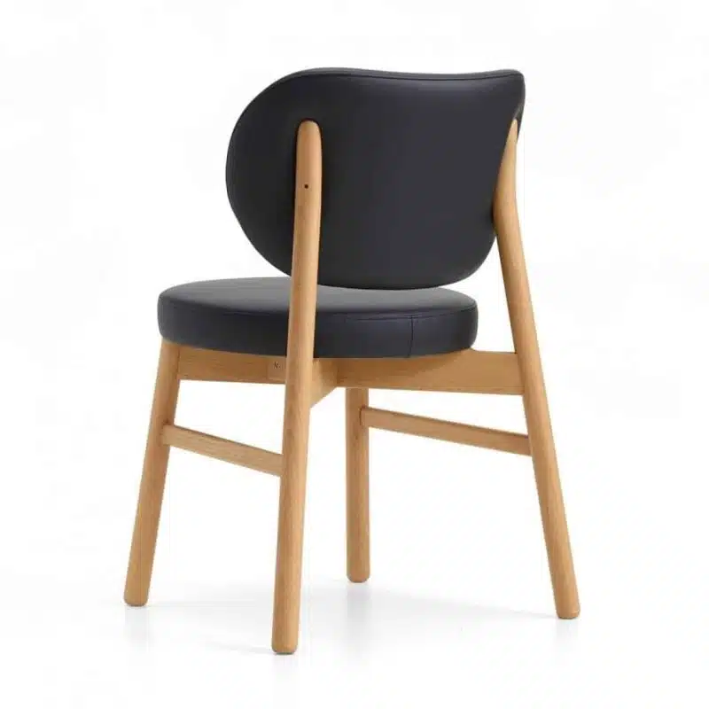 Coco armchair With Curved Back DeFrae Contract Furniture Cantarutti Black Natural Stain Back