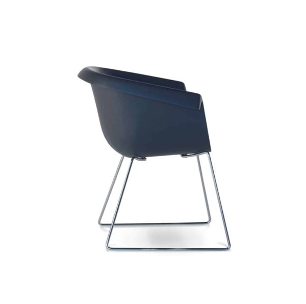 Collier armchair sled base blue