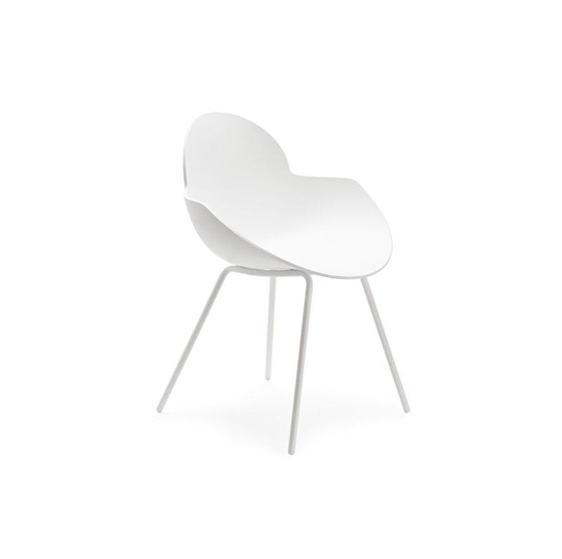 Cookie armchair with metal legs DeFrae Contract Furniture white