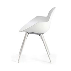 Cookie armchair with wooden legs DeFrae Contract Furniture White