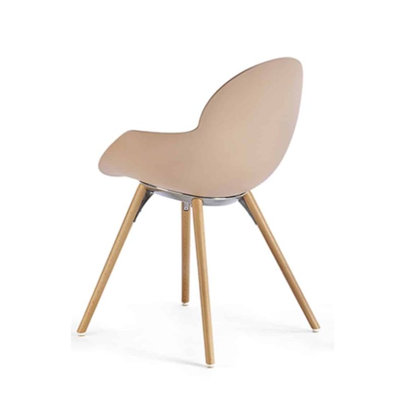Cookie armchair with wooden legs DeFrae Contract Furniture baby pink