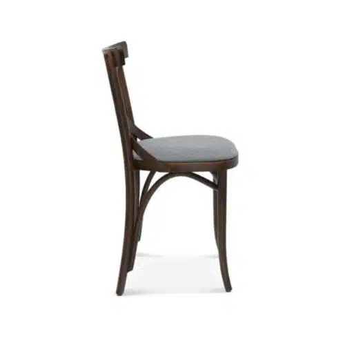 Cruz cross back bentwood side chair 8810 DeFrae Contract Furniture Side View Upholstered Seat
