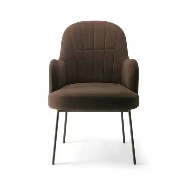 Da Vinci Armchair 04 113 Metal Legs DeFrae Contract Furniture Fulted Pleated Back