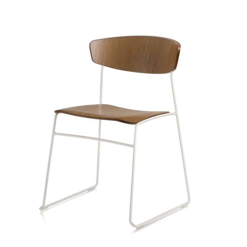 Eton side chair fornasarig Wolfgang Sled Base stackable chair 2