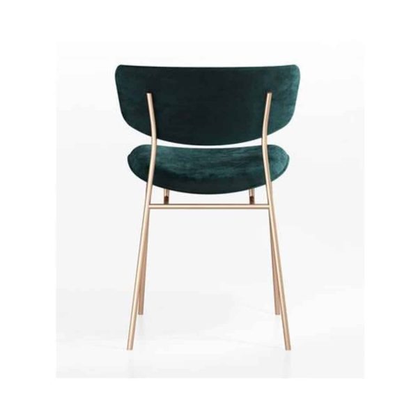 Fifties Chair by Calligaris at DeFrae Contract Furniture Gold Frame Green Velvet Back View