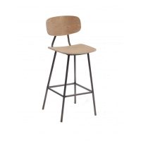 Florence Bar Stool Wood Metal Finish DeFrae Contract Furniture