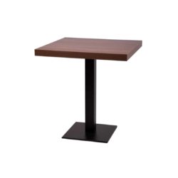 Forza square cast iron table base black dining height walnut tabletop