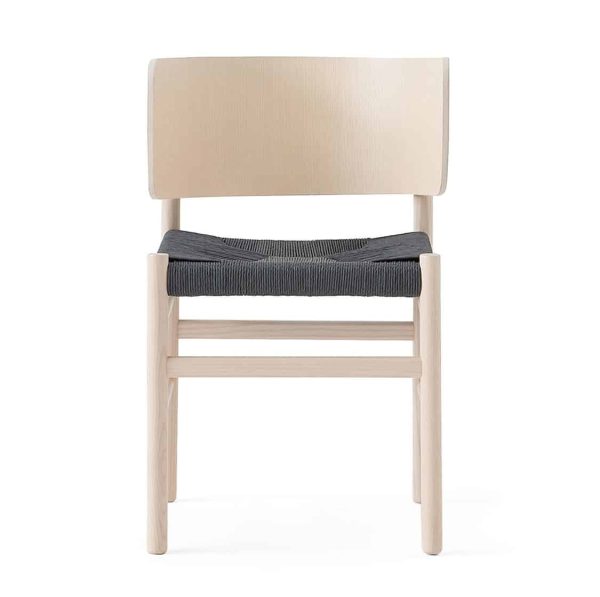 Fratina Side Chair with curved back and rope weave seat DeFrae Contract Furniture