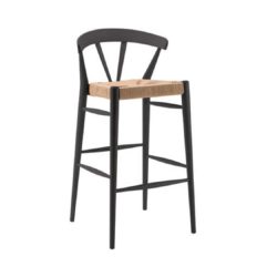 Ginger Bar Stool Wide Spindle Back Rush Seat DeFrae Contract Furniture