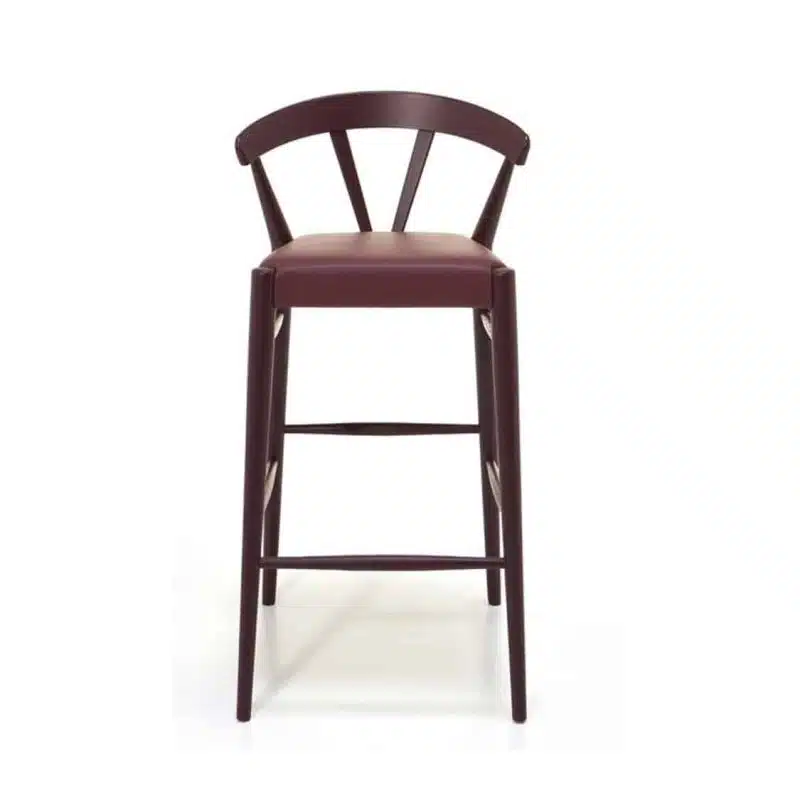 Ginger Bar Stool Wide Spindle Back Upholstered Seat DeFrae Contract Furniture