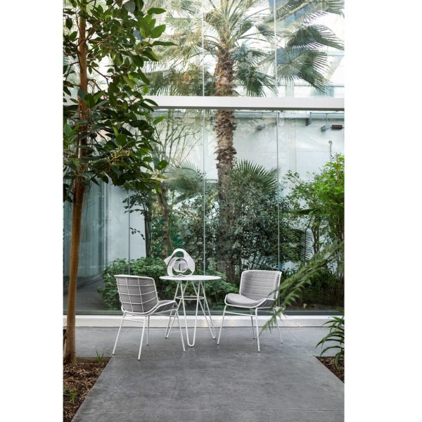 Grid Side Chair DeFrae Contract Furniture Skin Chair by TrabA White in Situ