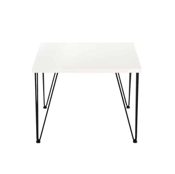 Hairpin Legs Tables by DeFrae Contract Furniture White Top Black Legs