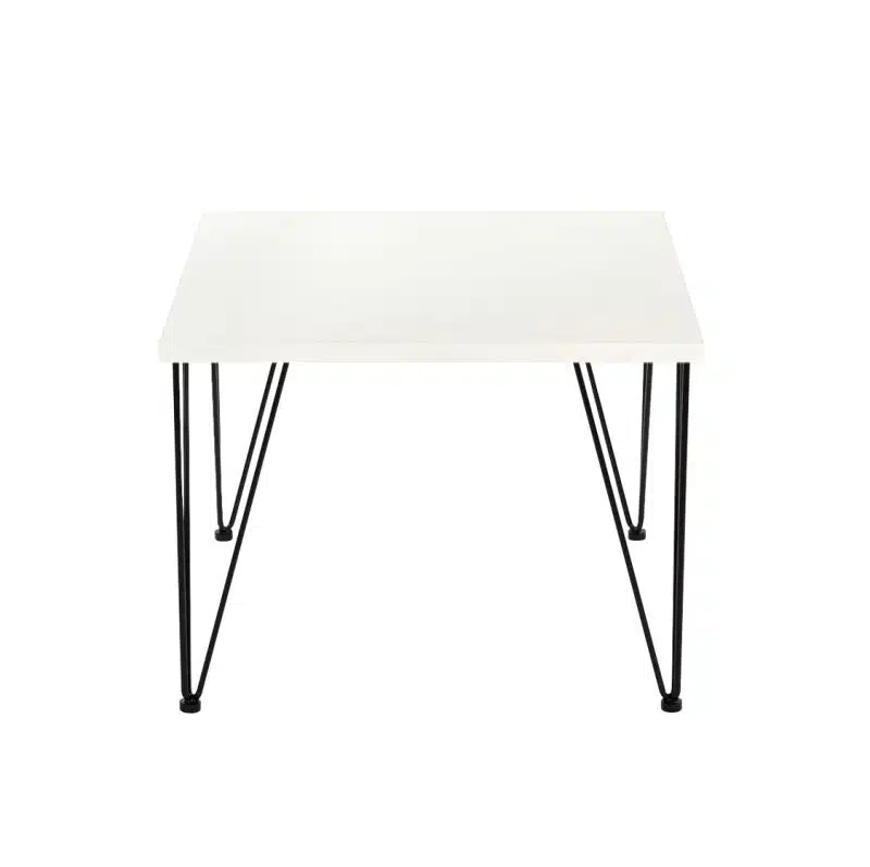 Hairpin Legs Tables by DeFrae Contract Furniture White Top Black Legs