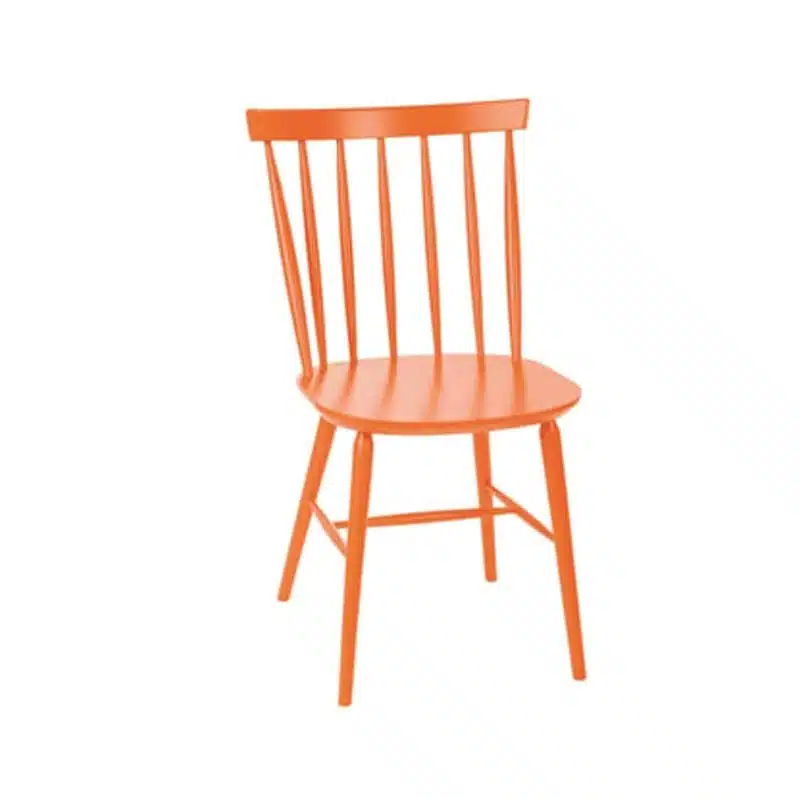 Henley Side Chair Spindle Back Wood Cottage Chair DeFrae Contract Furniture Orange