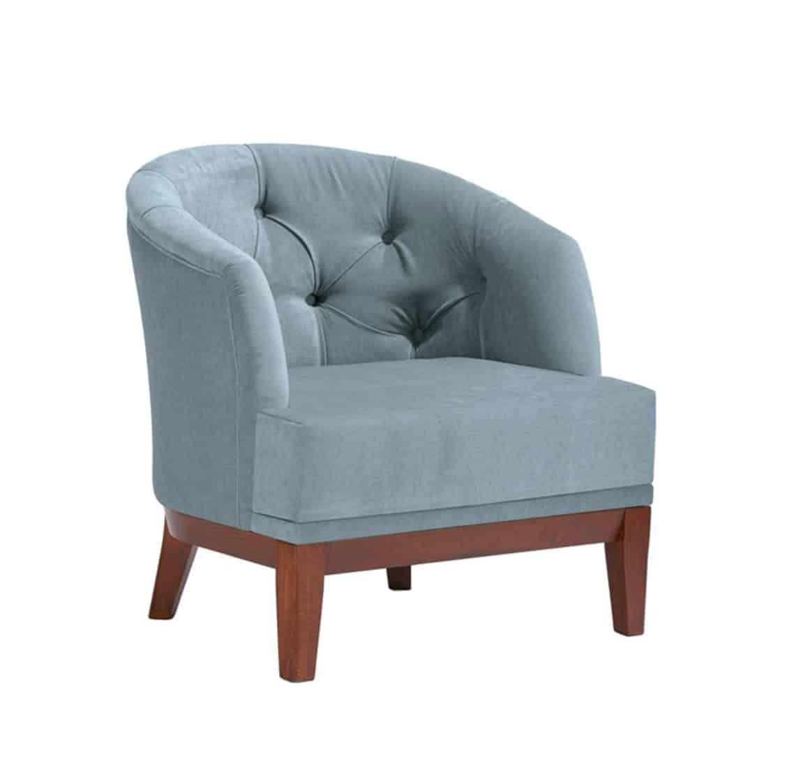 Isla Armchair DeFrae Contract Furniture Blue Button Back