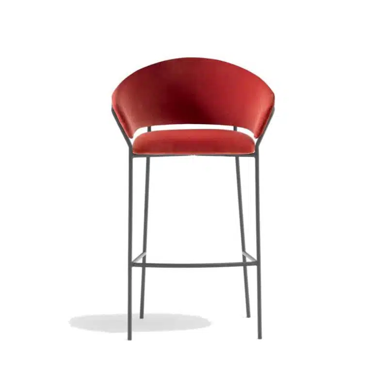 Jazz Bar stool with brass tubing Pedrali available from DeFrae Contract Furniture Red