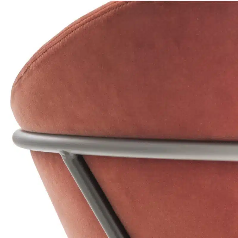 Jazz Bar stool with brass tubing Pedrali available from DeFrae Contract Furniture Red Close Up