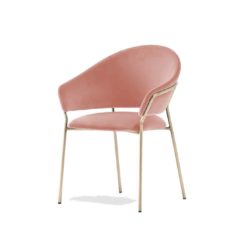 Jazz Chair with brass tubing Pedrali at DeFrae Contract Furniture Pink 2