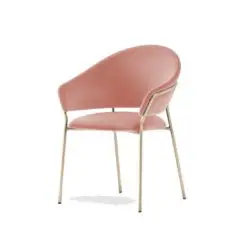 Jazz Chair with brass tubing Pedrali at DeFrae Contract Furniture Pink 2
