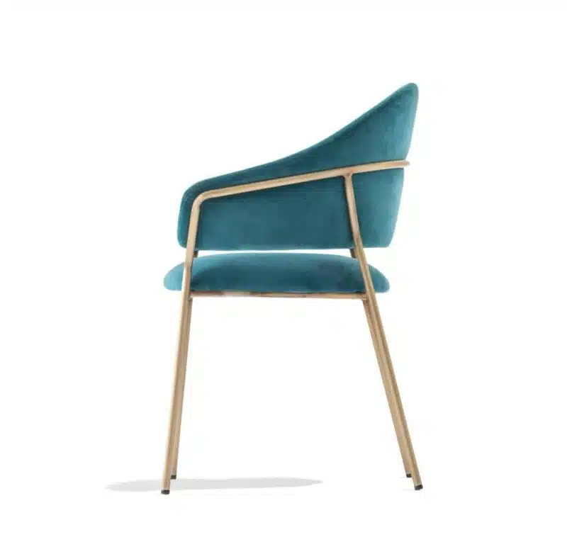 Jazz Chair with brass tubing Pedrali at DeFrae Contract Furniture blue