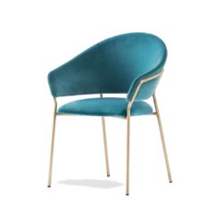 Jazz Chair with brass tubing Pedrali at DeFrae Contract Furniture blue hero