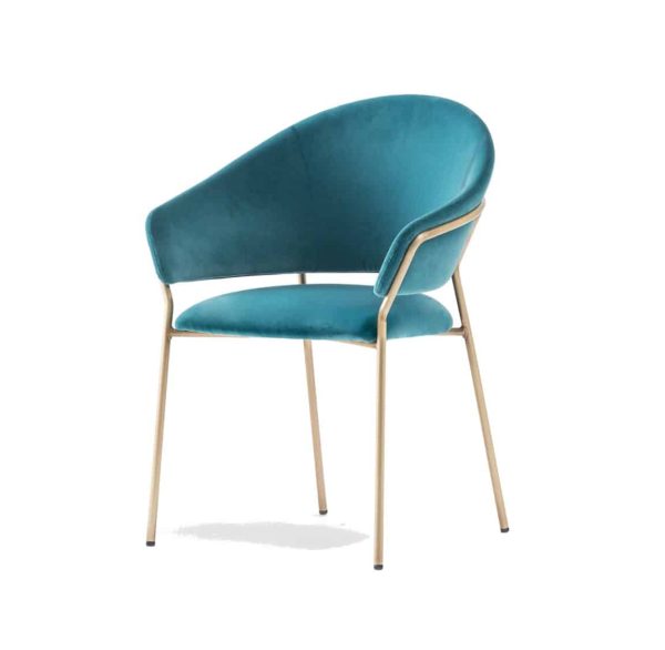 Jazz Chair with brass tubing Pedrali at DeFrae Contract Furniture blue hero