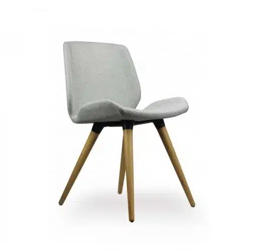 Keel side chair with wooden frame DeFrae Contract Furniture Grey