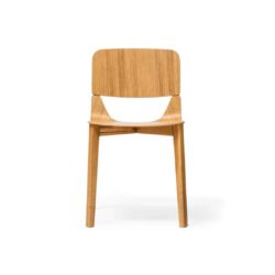 Leaf Side Chair Natual Wood Restaurant Chair Ton at DeFrae Contract Furniture Front View