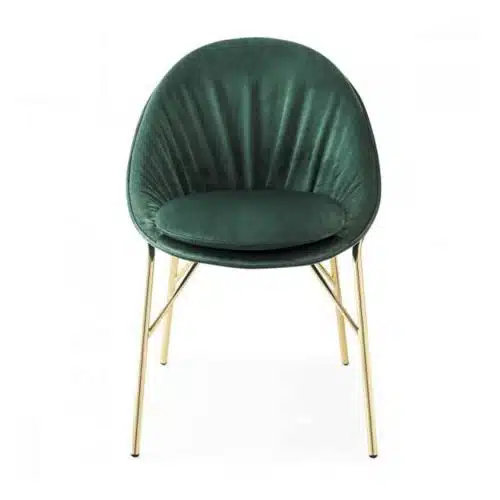 Lilly side chair Calligaris available from DeFrae Contract Furniture Gold Frame Green