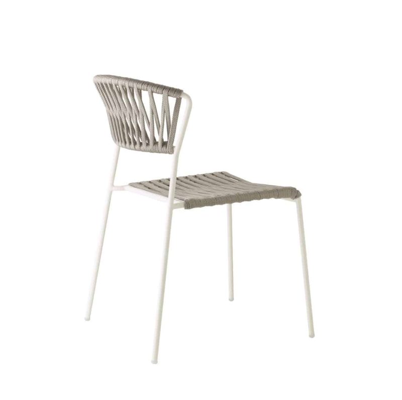 Lisa Club Side Chiar Outside Scab Design at DeFrae Contract Furniture Taupe and white back