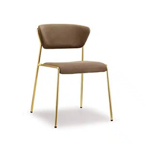 Lisa Side Chair By Scab Design Available From DeFrae Contract Furniture Brown Velvet Gold Metal