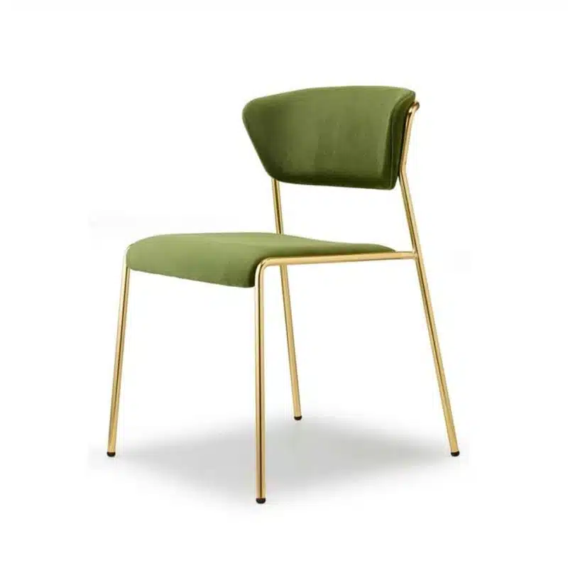 Lisa Side Chair By Scab Design Available From DeFrae Contract Furniture Green Velvet Gold Metal Frame