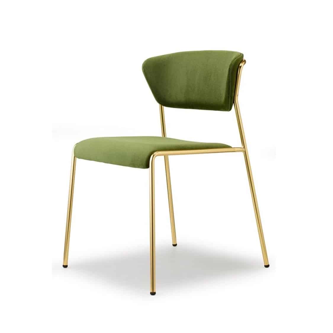 Lisa Side Chair By Scab Design Available From DeFrae Contract Furniture Green Velvet Gold Metal Frame