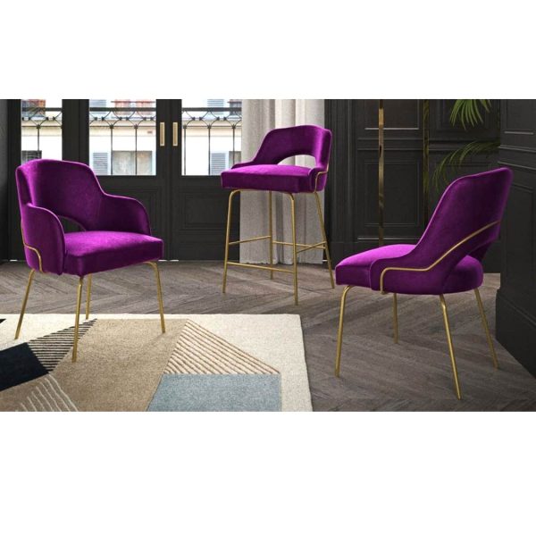 London Portobello Tube Range ContractIn at DeFrae Contract Furniture Purple Velvet