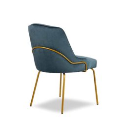 London Tube Side Chair Available From DeFrae Contract Furniture Blue Velvet Back