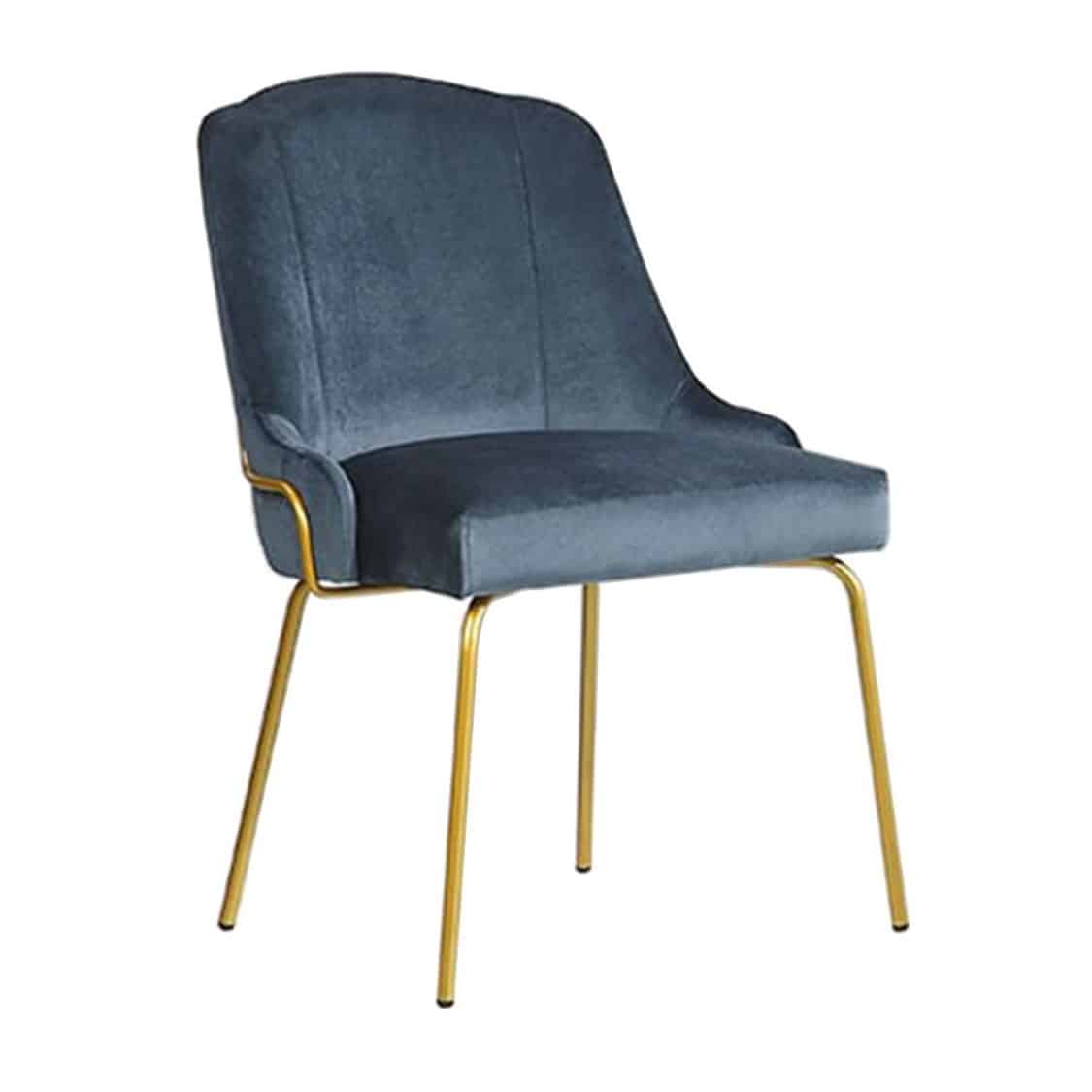 London Tube Side Chair Available From DeFrae Contract Furniture Blue Velvet