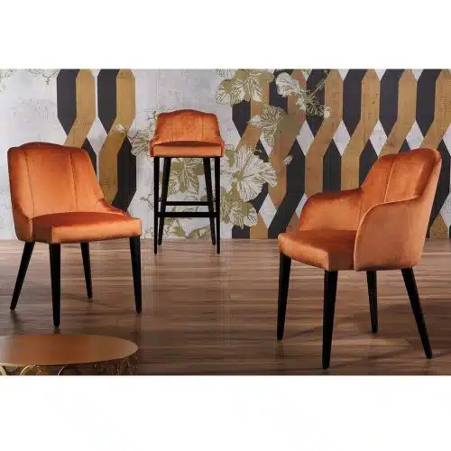 London chair range of armchair bar stool and side chair with tassles