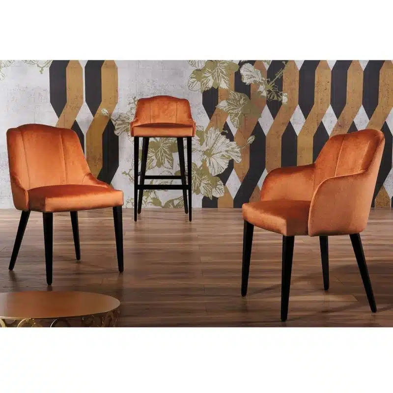 London chair range of armchair bar stool and side chair with tassles