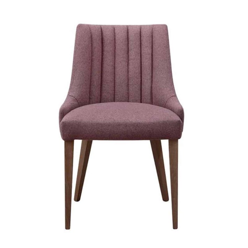Louvre Wood Side Chair Fluted Back Contract In DeFrae Contract Furniture Front View