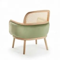 Luc lounge armchair at DeFrae Contract furniture with cane back view